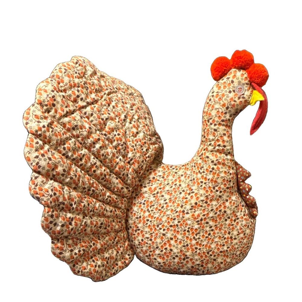 Handmade Large Turkey Stuffed Centerpiece Vintage Thanksgiving